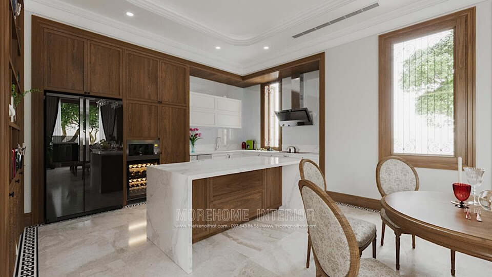 Morehome chuyên thiết kế, thi công và sản xuất các mẫu tủ bếp đẹp cho nhà chung cư, nhà phố, biệt thự tại Hà Nội, Đà Nẵng, Hải Phòng, Tp HCM cùng các tỉnh thành lân cận. Tủ bếp đẹp, sang trọng và đẳng cấp