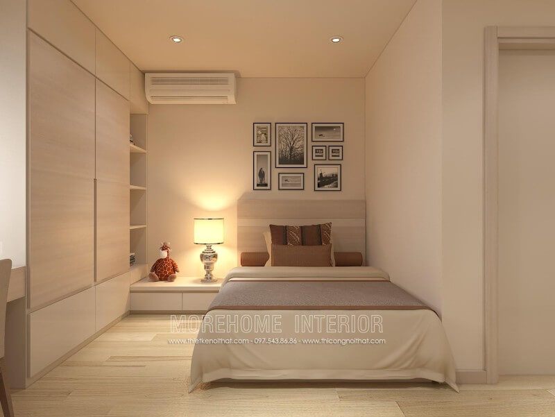 Mẫu thiết kế giường ngủ 1 người phong cách hiện đại