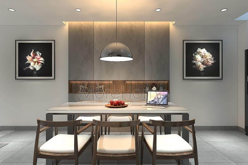 Mẫu bàn ghế ăn cao cấp được làm từ gỗ tự nhiên mang đến sự sang trọng và đẹp mắt cho nhà phố biệt thự.